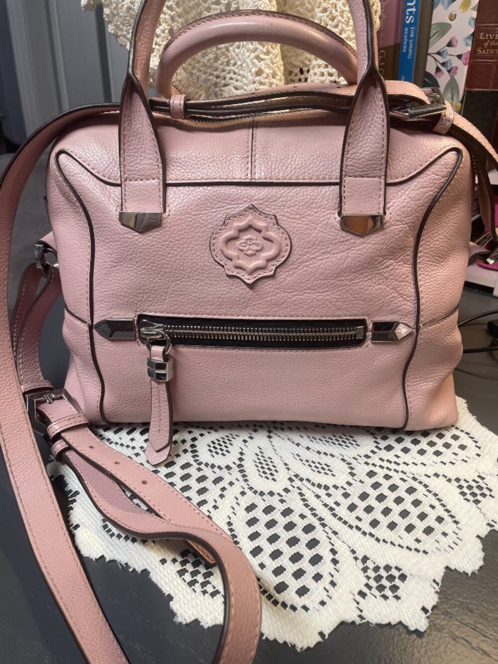 Oryany Pink Leather Satchel